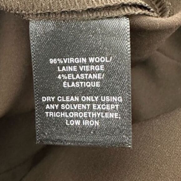 Lafayette 148 New York Irving Wool Blend Trouser Brown Size 10 - Picture 8 of 11